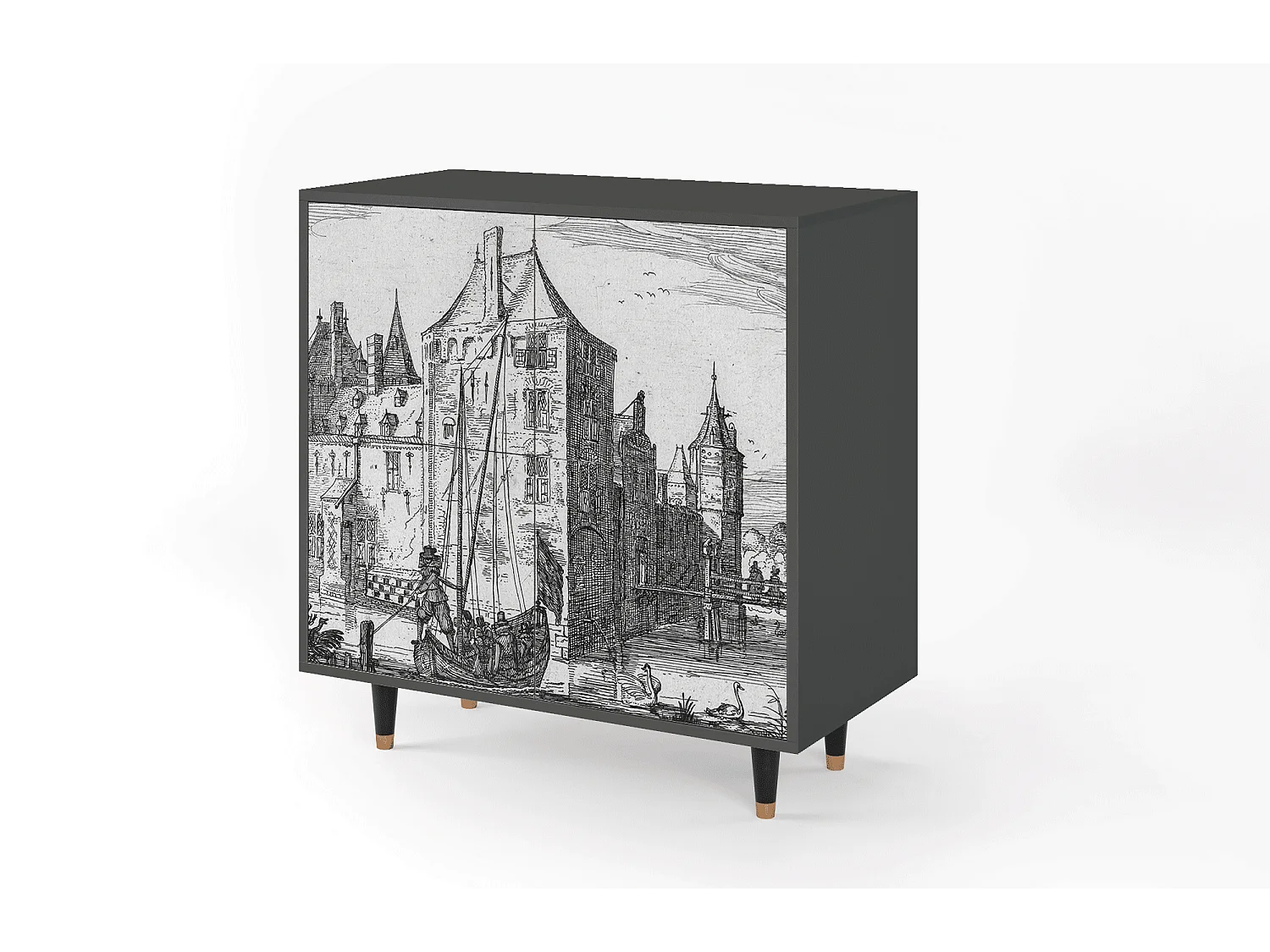Kredens - 94x96x48 cm - BS3 - Castle by Breugel, Antracyt