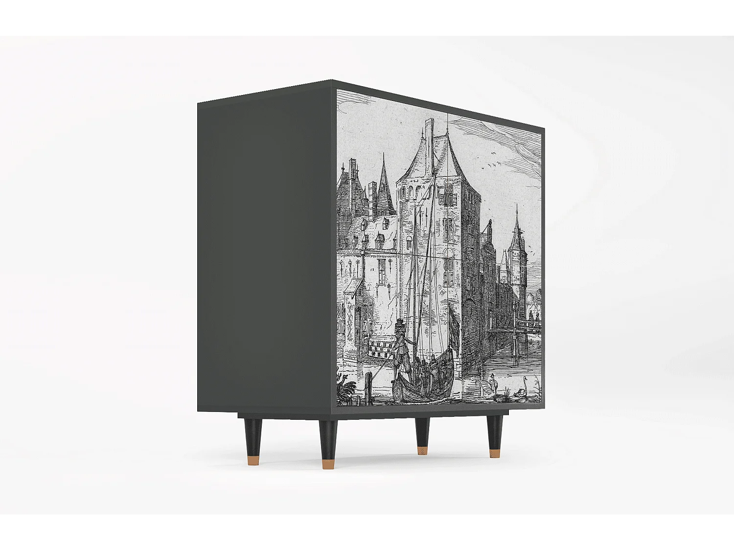 Kredens - 94x96x48 cm - BS3 - Castle by Breugel, Antracyt