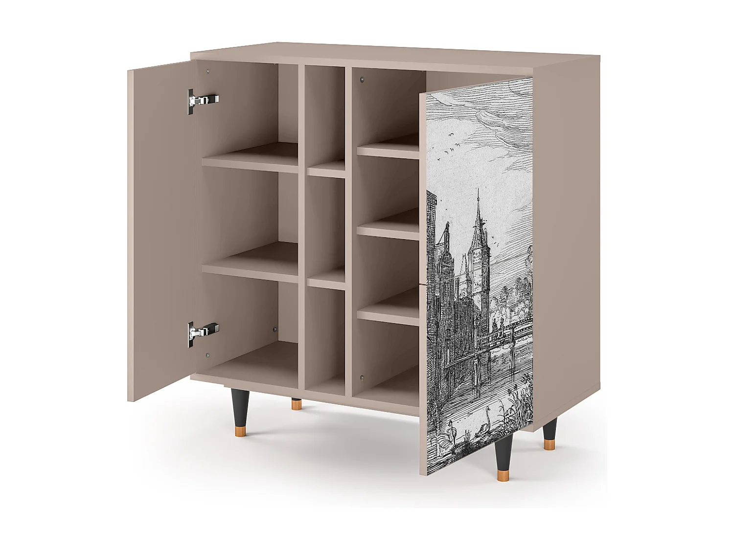 Buffet - 94х96х41 cm - BS5 - Castle with Bridge, Latte