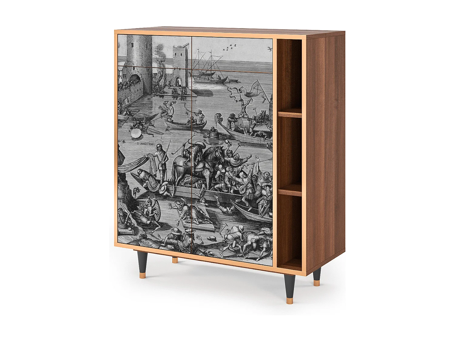 Dressoir - 96х110х41 cm - BS6 - Saint Martin, Walnoot