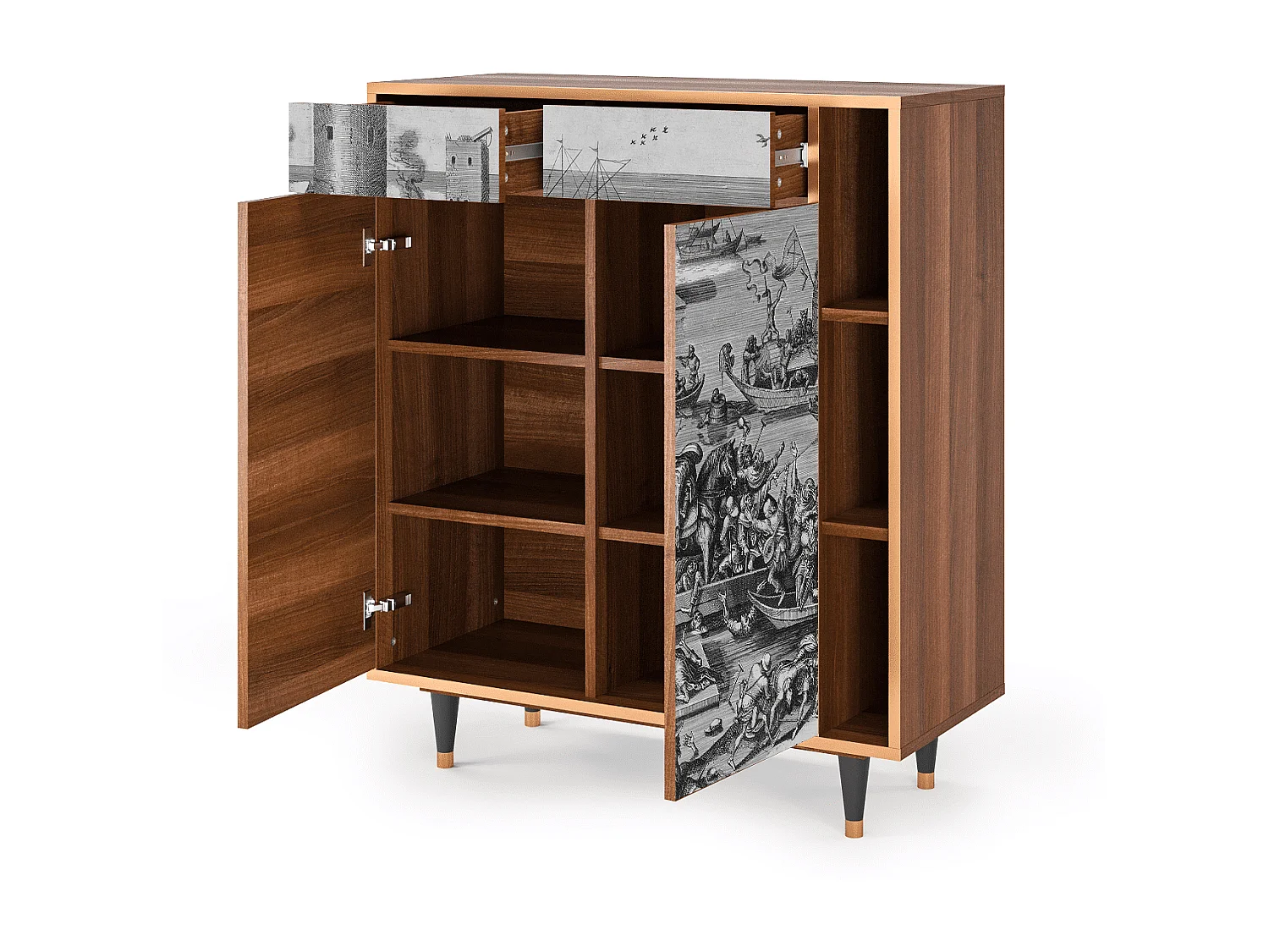 Kredens - 96х110х41 cm - BS6 - Saint Martin, Orzech