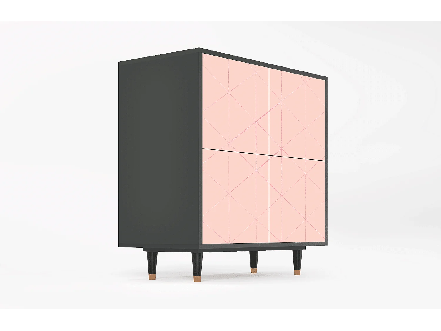 Dressoir - 94x96x48 cm - BS3 - Rose Quartz, Antraciet
