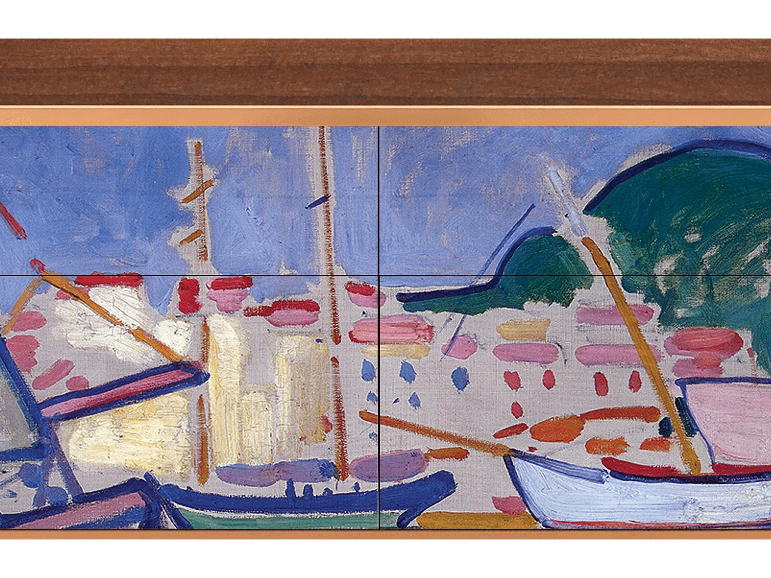 Kredens - 115x85x48 cm - BS4 - The Port of Collioure , Orzech