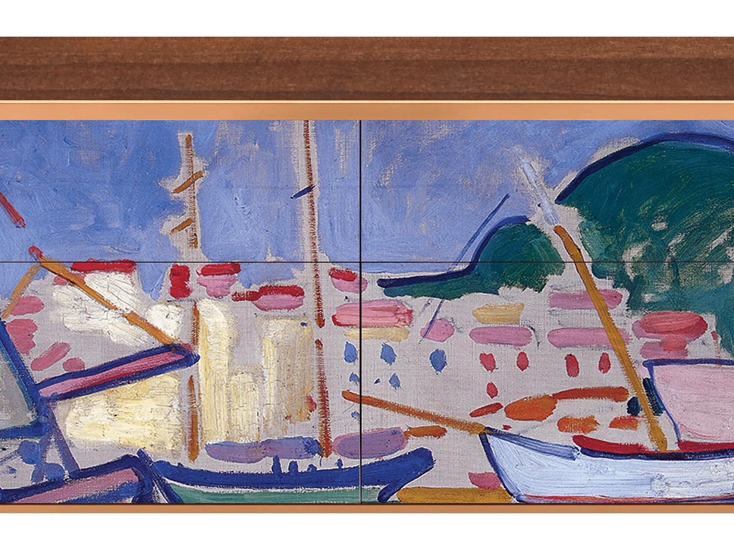 Kredens - 115x85x48 cm - BS4 - The Port of Collioure , Orzech