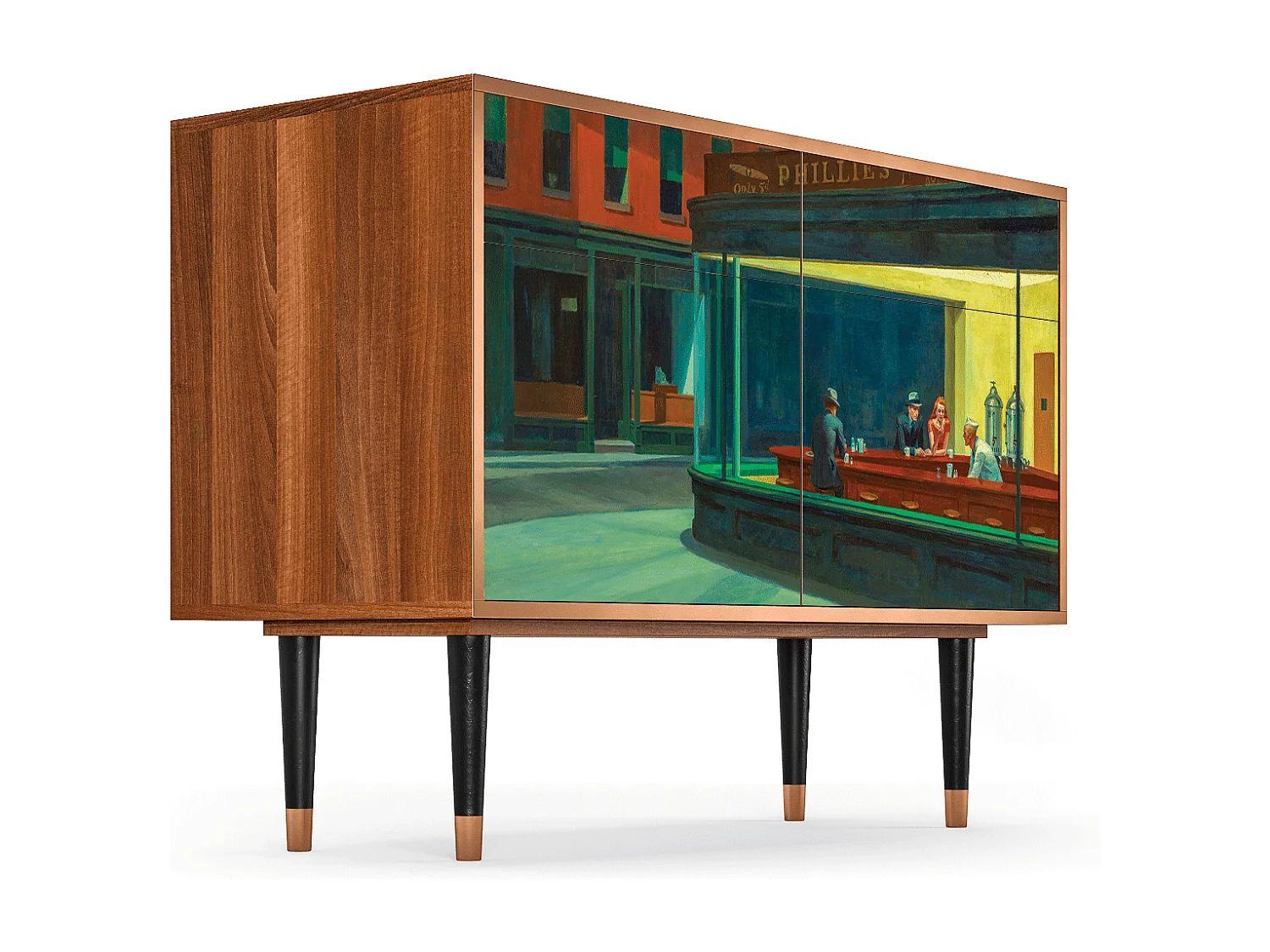 Buffet - 115x85x48 cm - BS4 - Nighthawks by Hopper, Noyer