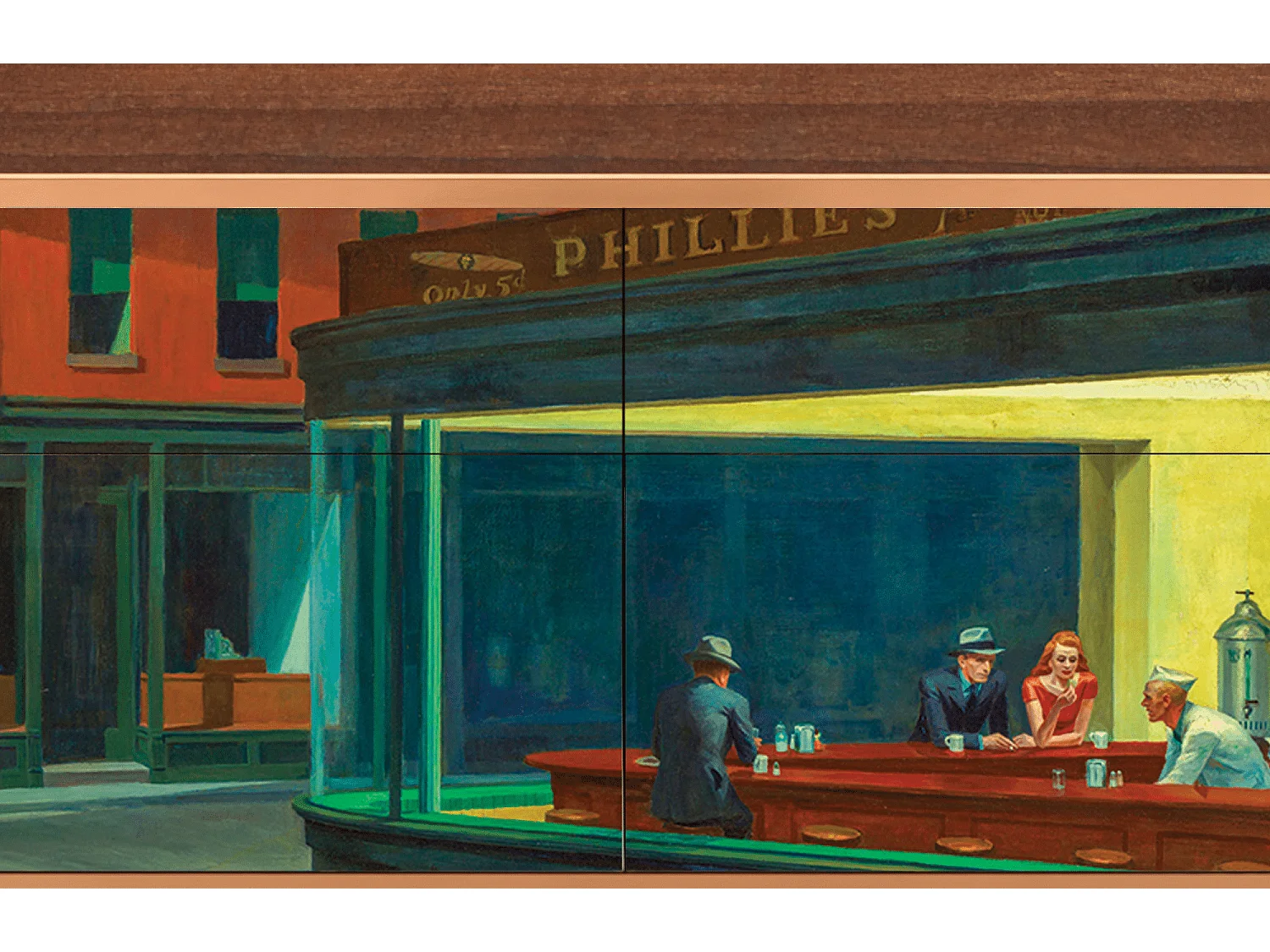 Kredens - 115x85x48 cm - BS4 - Nighthawks by Hopper, Orzech
