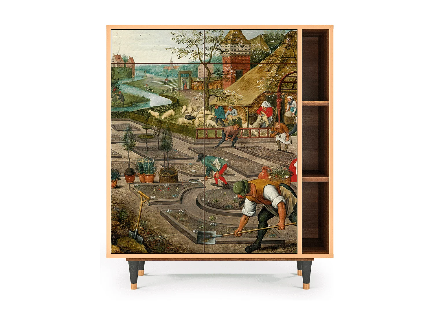 Kredens - 96х110х41 cm - BS6 - The Younger - Spring, Orzech