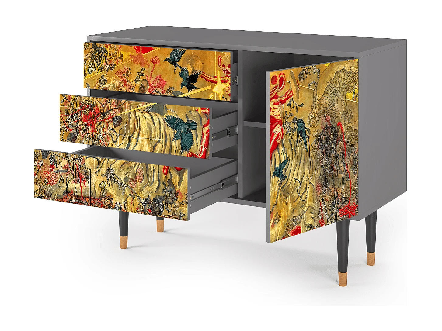Credenza - 115х84х41 cm - S3 - Blood by James Jean, Grigio