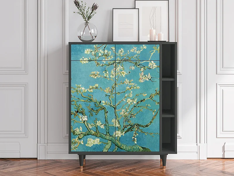 Kredens - 96х110х41 cm - BS6 - Almond Blossom, Antracyt