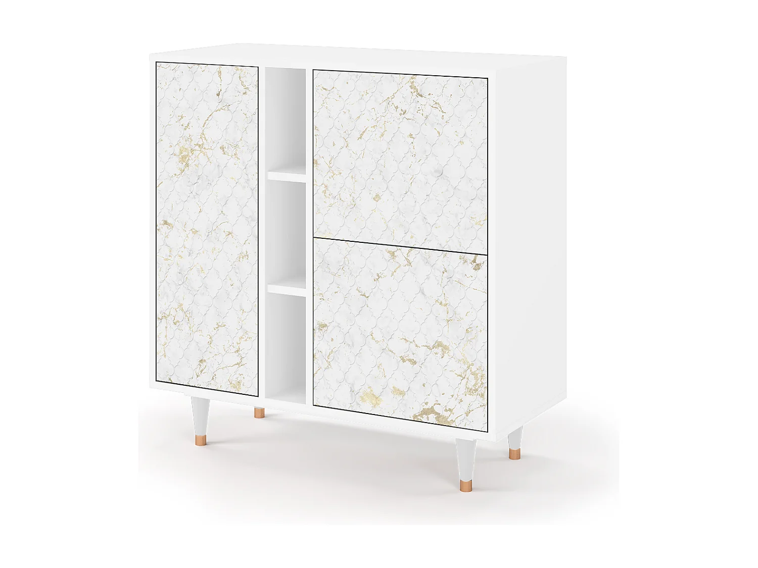 Kredens - 94х96х41 cm - BS5 - Sweet Cotton, Biały