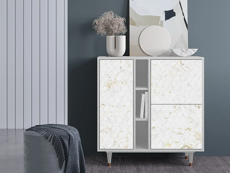 Kredens - 94х96х41 cm - BS5 - Sweet Cotton, Biały