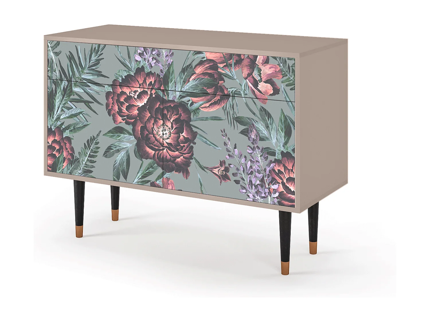 Credenza - 115x85x48 cm - BS4 - Light Peonies, Latte