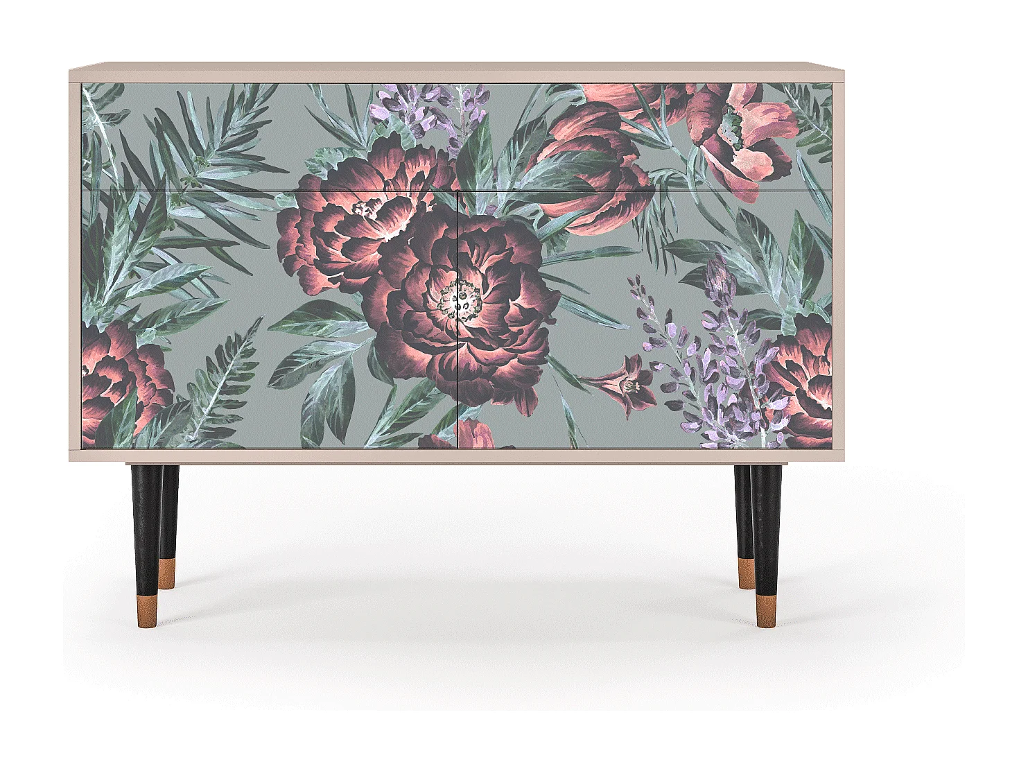 Buffet - 115x85x48 cm - BS4 - Light Peonies, Latte