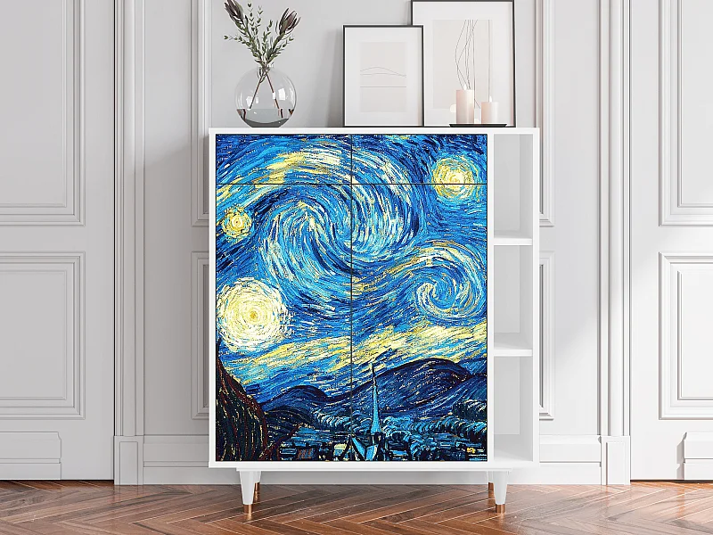 Dressoir - 96х110х41 cm - BS6 - The Starry Night  , Wit
