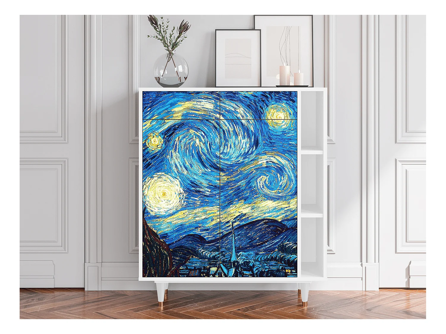 Dressoir - 96х110х41 cm - BS6 - The Starry Night  , Wit