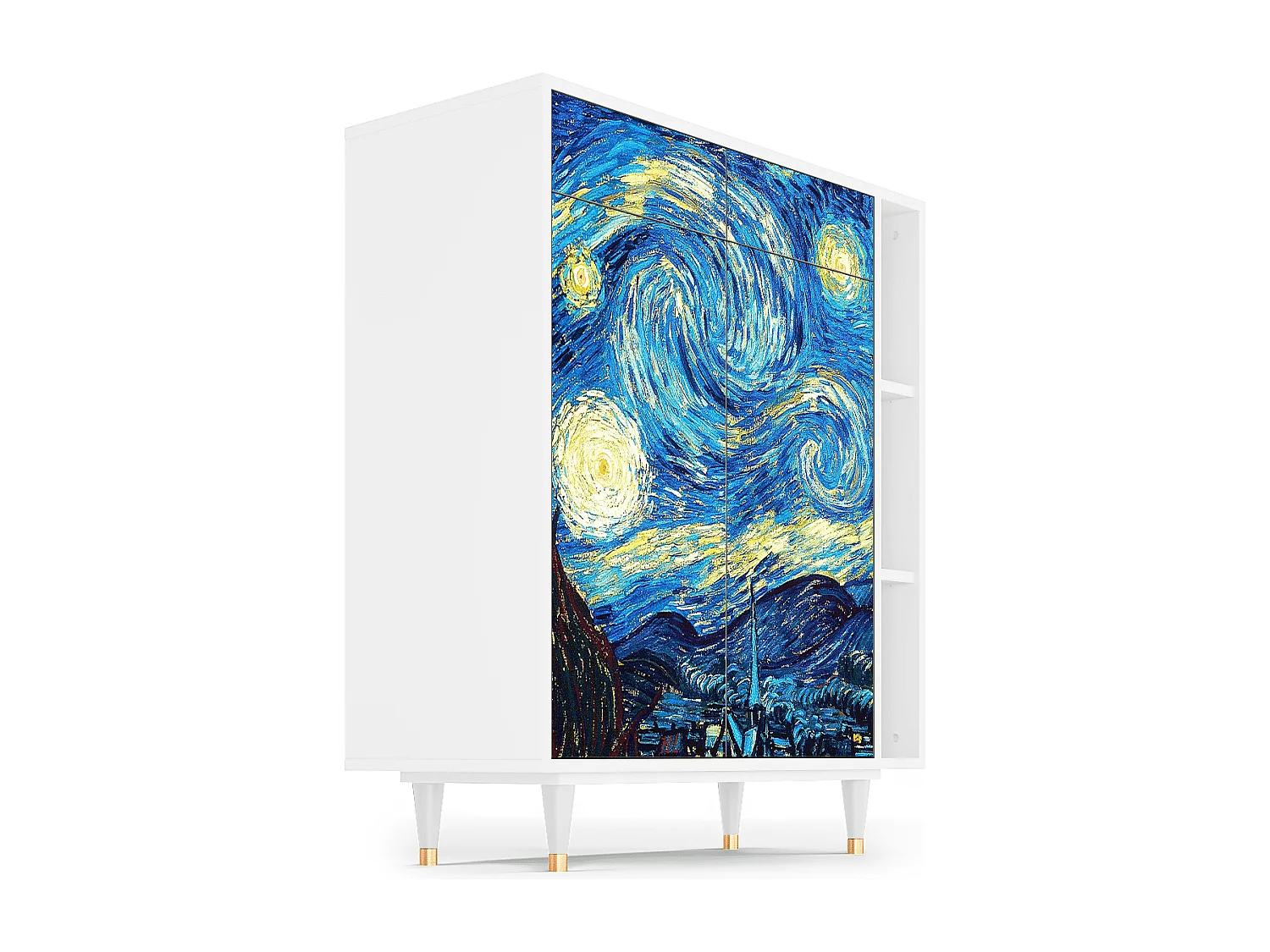 Kredens - 96х110х41 cm - BS6 - The Starry Night  , Biały