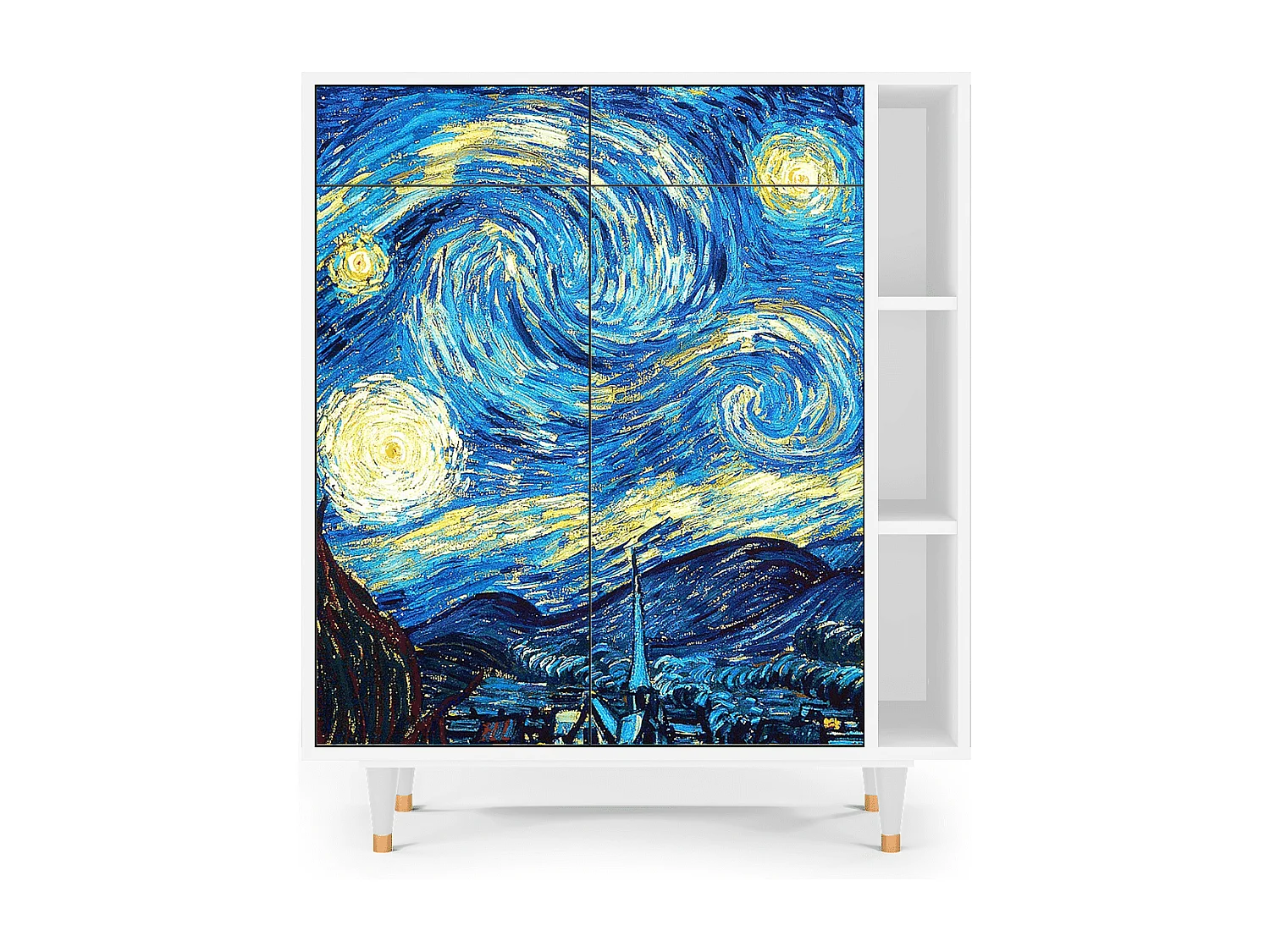 Credenza - 96х110х41 cm - BS6 - The Starry Night  , Bianco