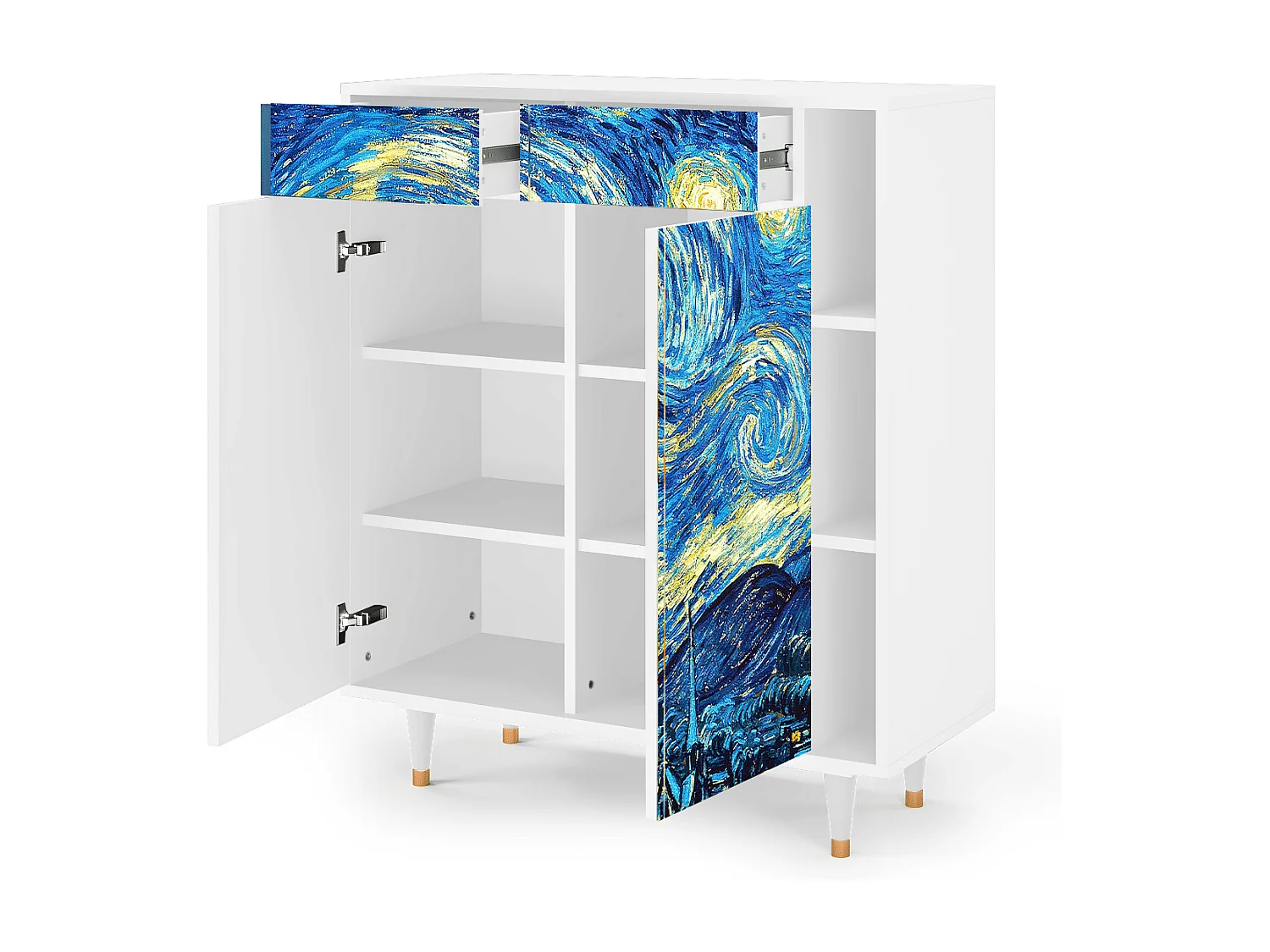 Credenza - 96х110х41 cm - BS6 - The Starry Night  , Bianco