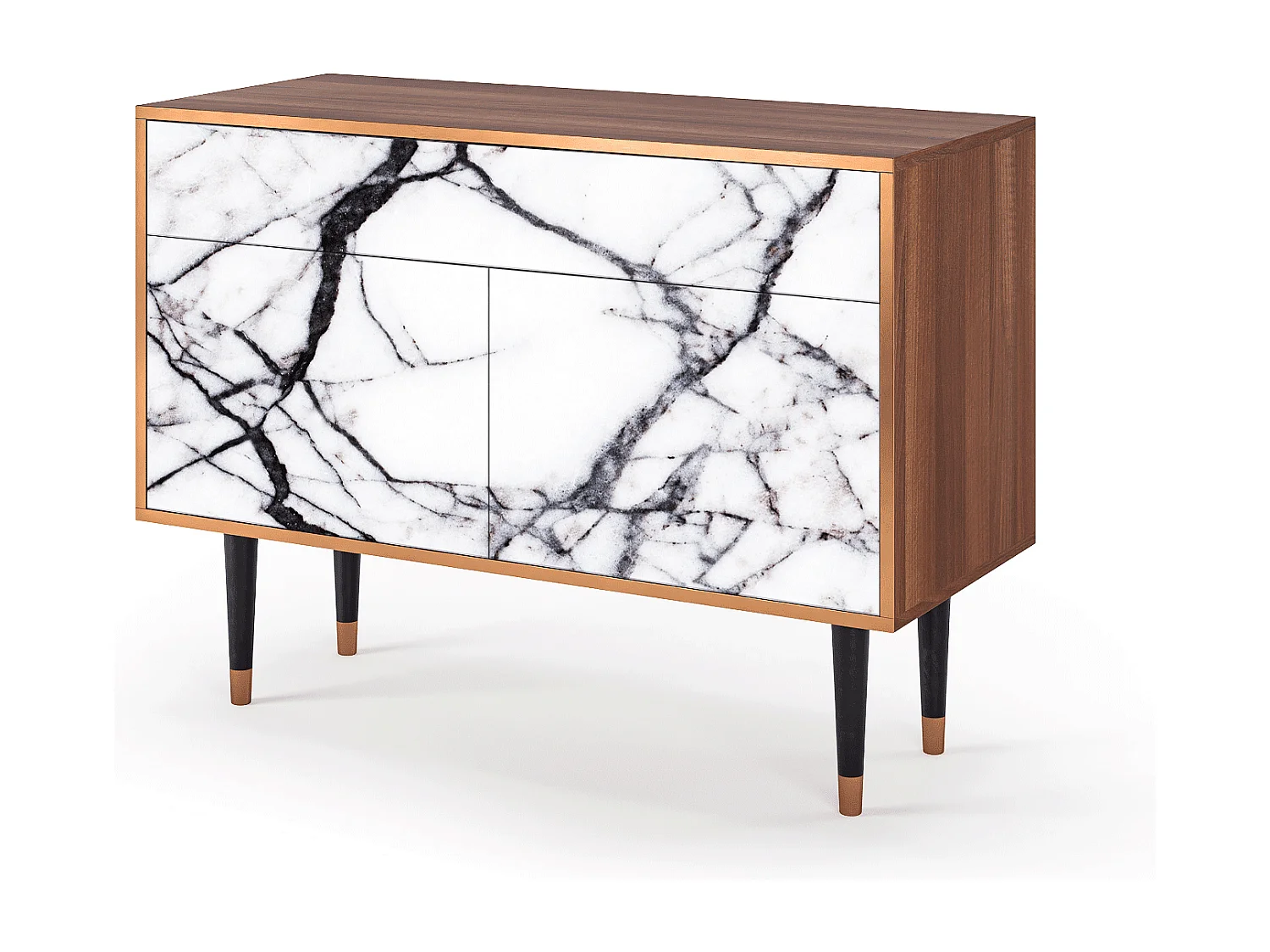 Buffet - 115x85x48 cm - BS4 - Raven Marble, Noyer