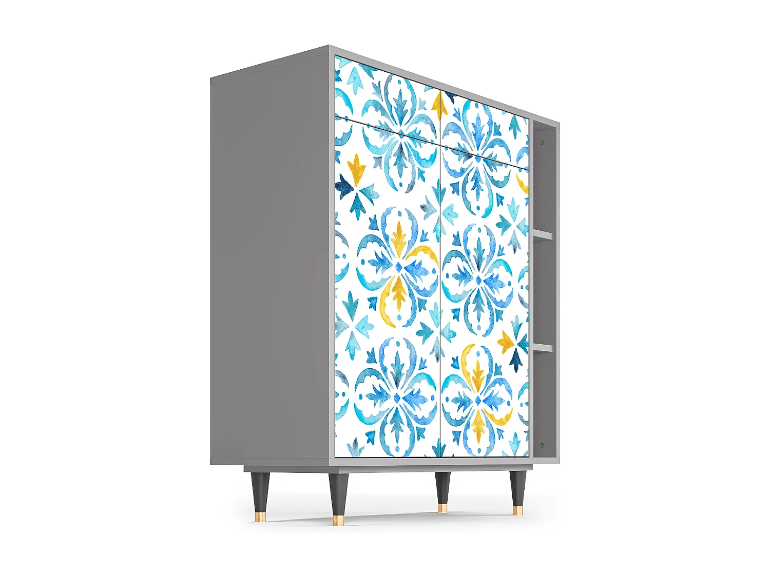 Kredens - 96х110х41 cm - BS6 - Lisbon Flover, Szary