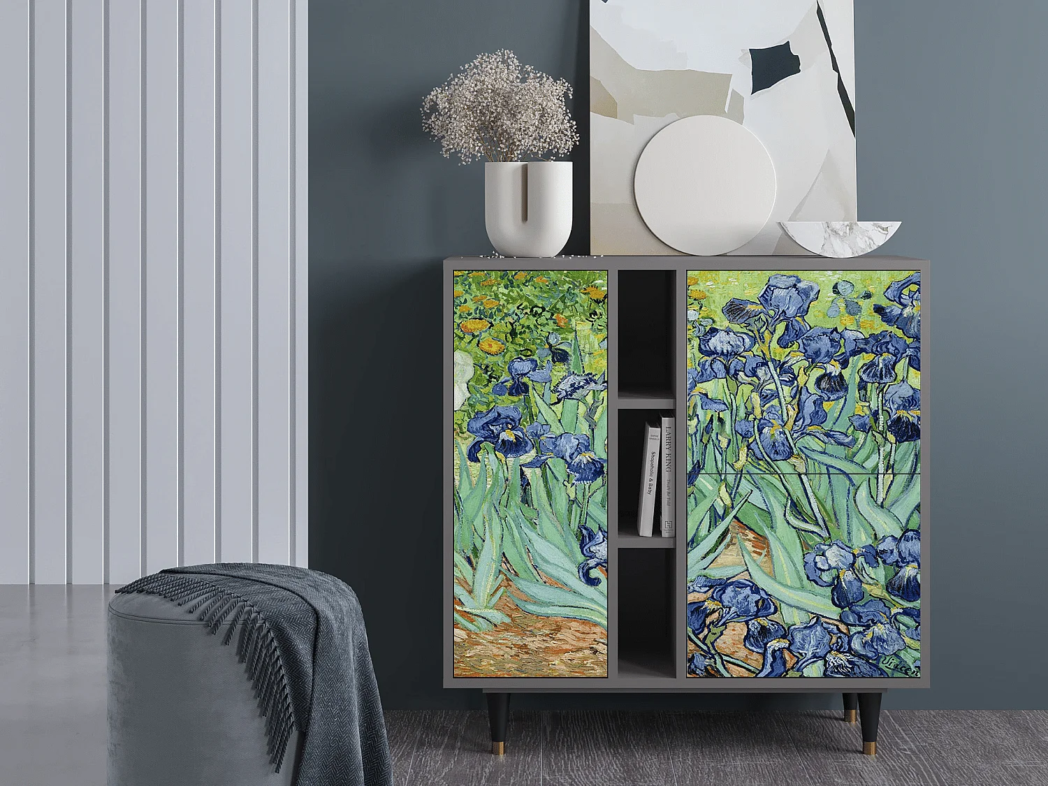 Dressoir - 94х96х41 cm - BS5 - Irises , Grijs