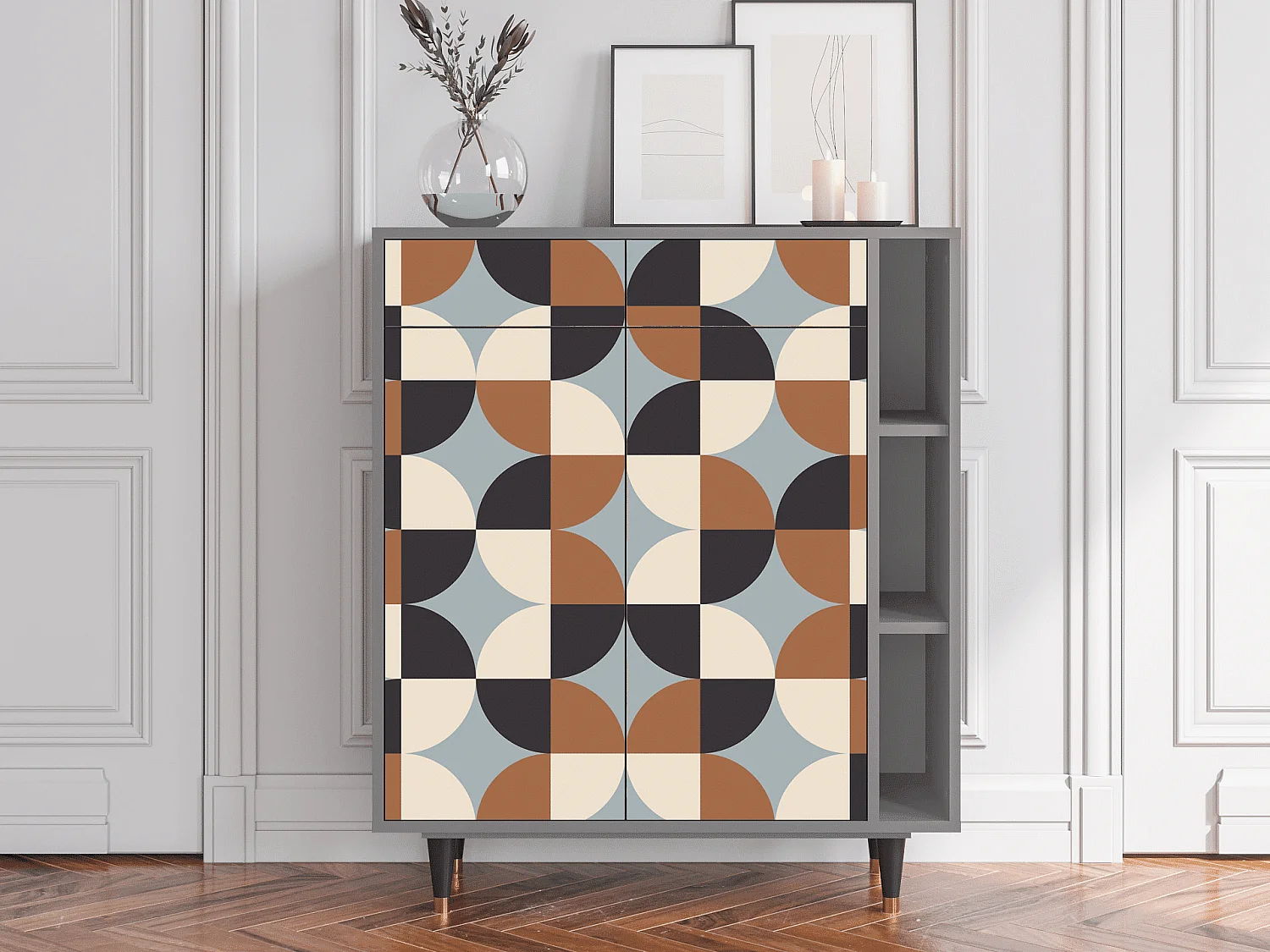 Dressoir - 96х110х41 cm - BS6 - Brown Sensation, Grijs