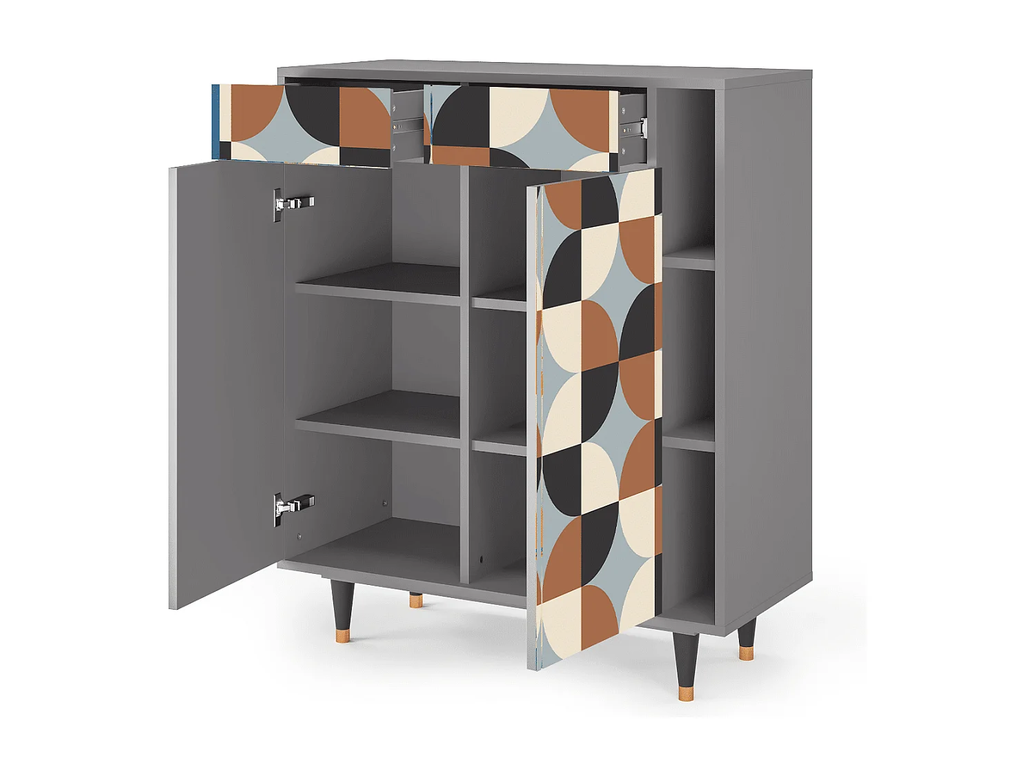 Dressoir - 96х110х41 cm - BS6 - Brown Sensation, Grijs