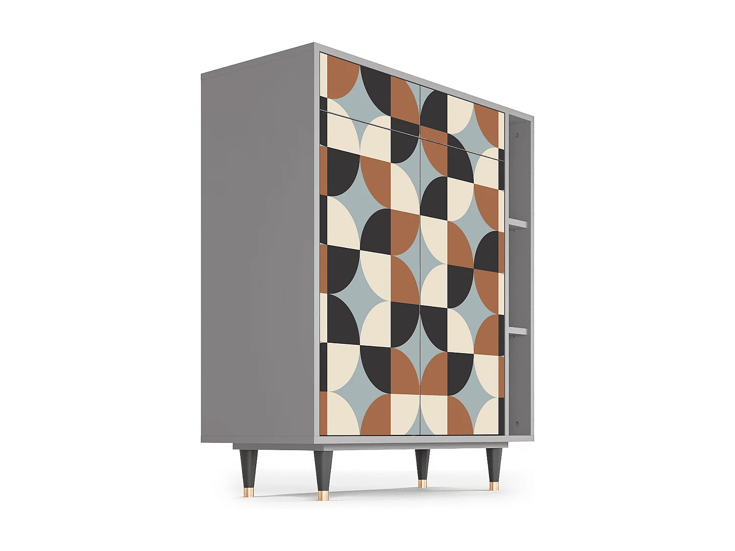 Kredens - 96х110х41 cm - BS6 - Brown Sensation, Szary