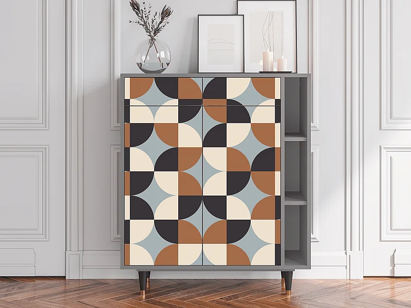 Kredens - 96х110х41 cm - BS6 - Brown Sensation, Szary