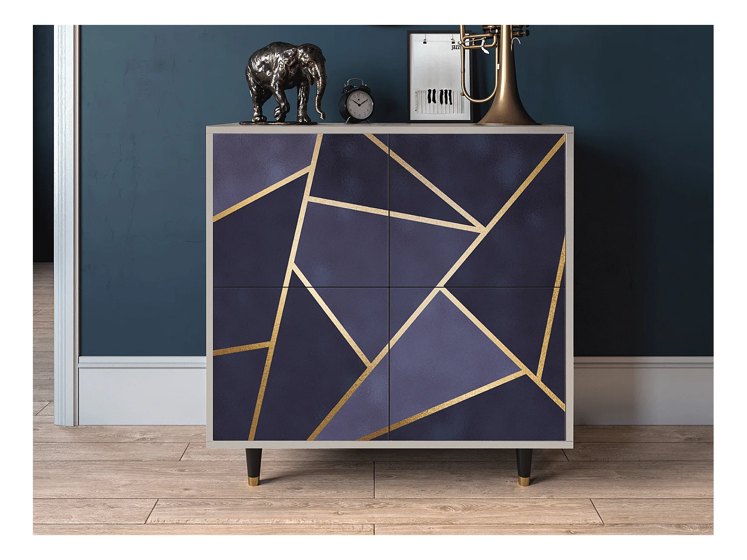 Kredens - 94x96x48 cm - BS3 - The Amethyst, Piaskowy