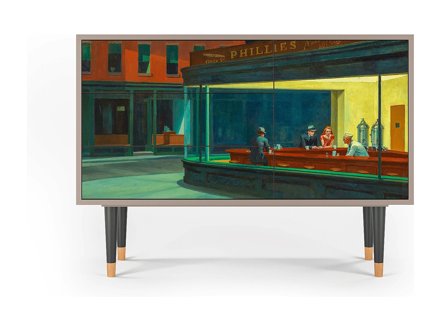 Buffet - 115х84х41 cm - S3 - Nighthawks by Hopper, Latte
