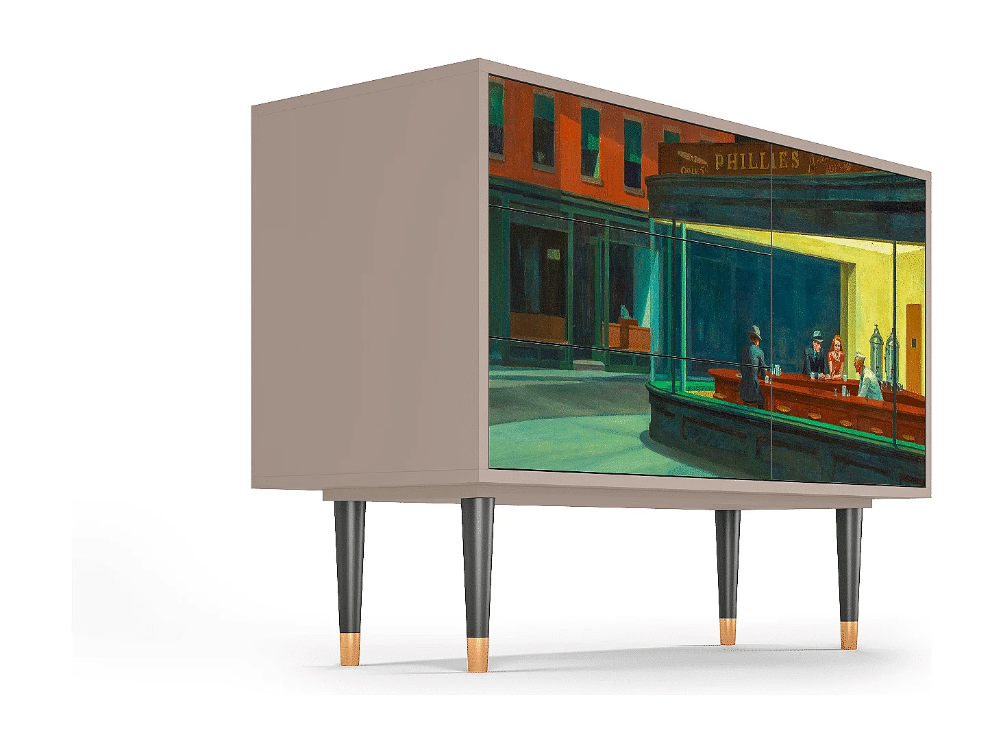 Buffet - 115х84х41 cm - S3 - Nighthawks by Hopper, Latte