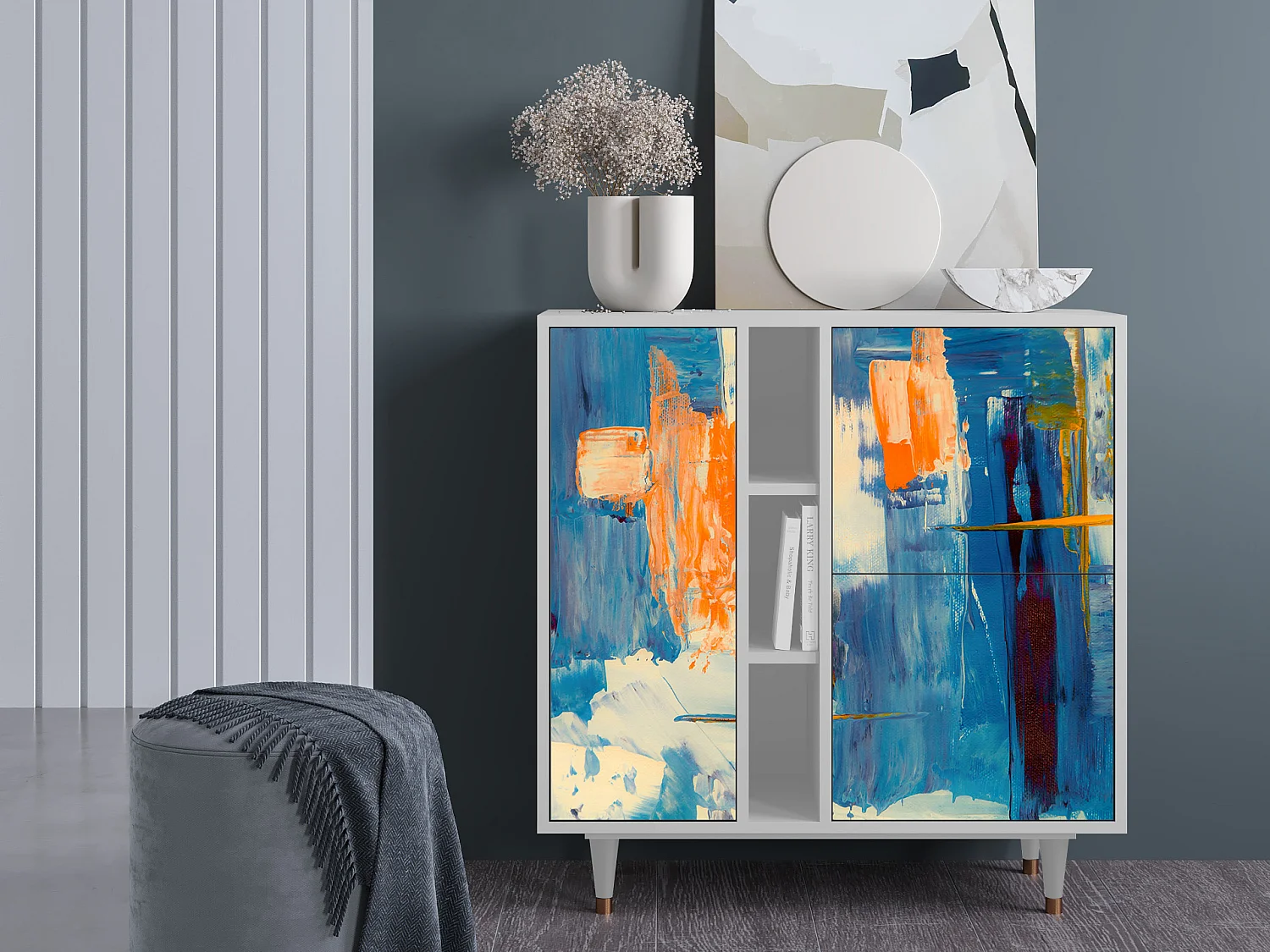 Credenza - 94х96х41 cm - BS5 - Abstract Expressionism, Bianco