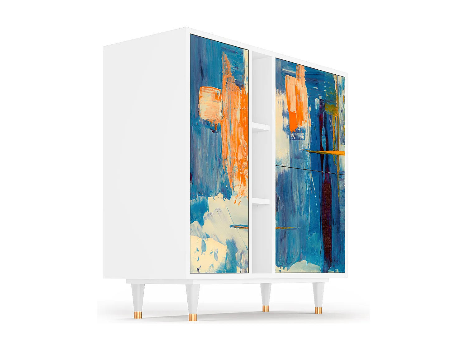 Credenza - 94х96х41 cm - BS5 - Abstract Expressionism, Bianco