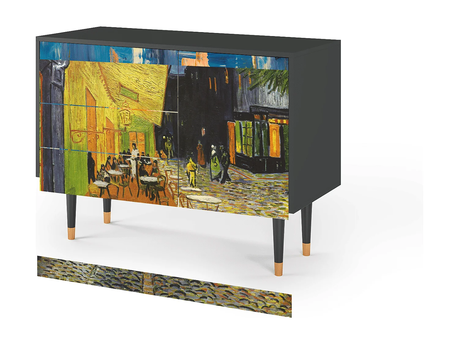 Kredens - 115х84х41 cm - S3 - Café Terrace at Night, Antracyt