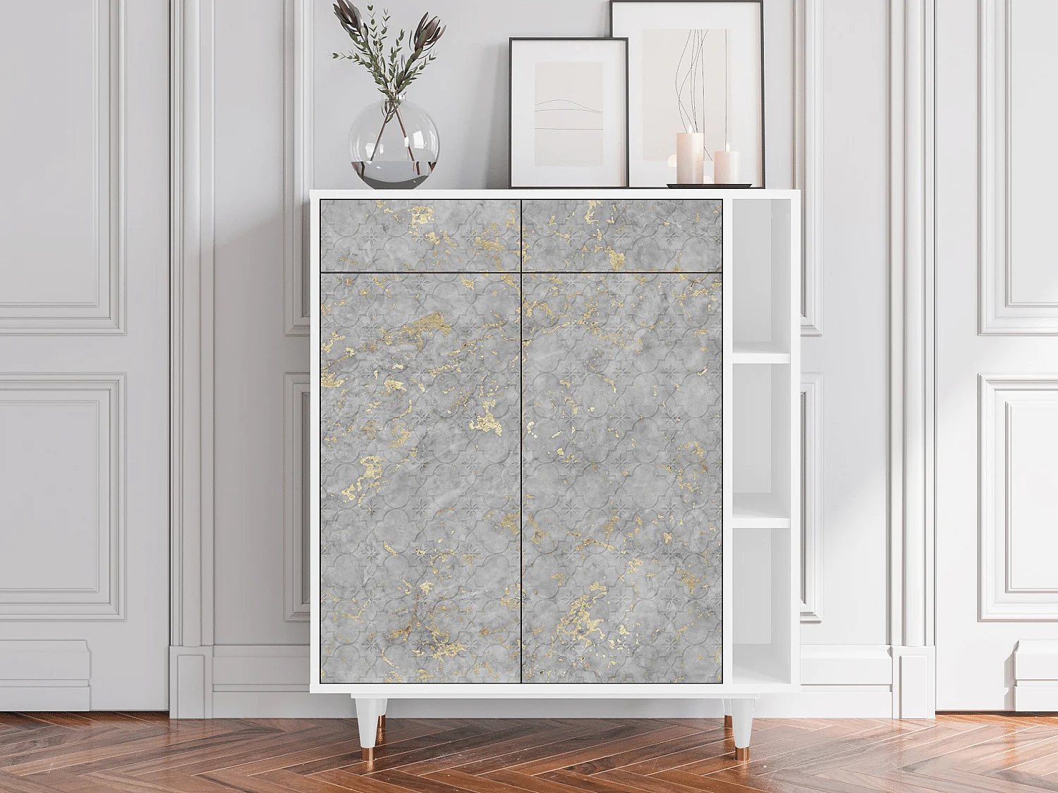 Kredens - 96х110х41 cm - BS6 - Mariana Trench, Biały