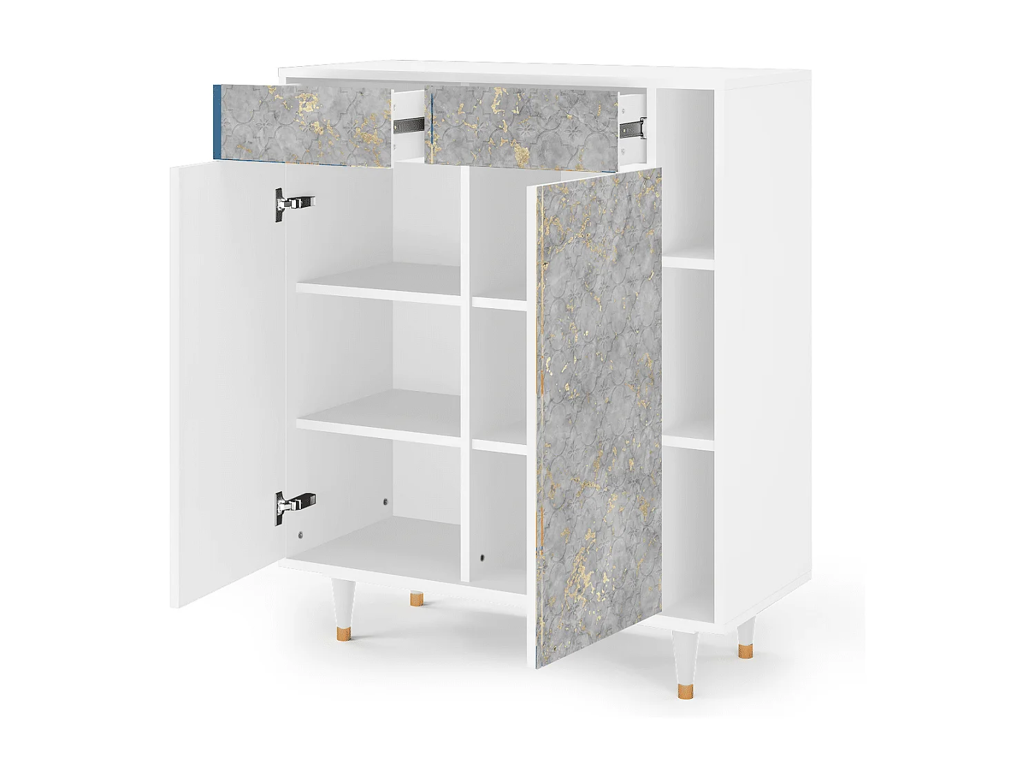 Kredens - 96х110х41 cm - BS6 - Mariana Trench, Biały