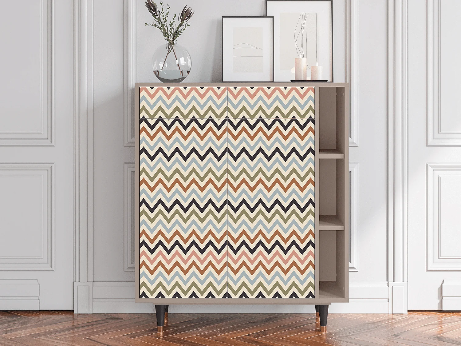 Sideboard - 96х110х41 cm - BS6 - Bright Ripple, Latte