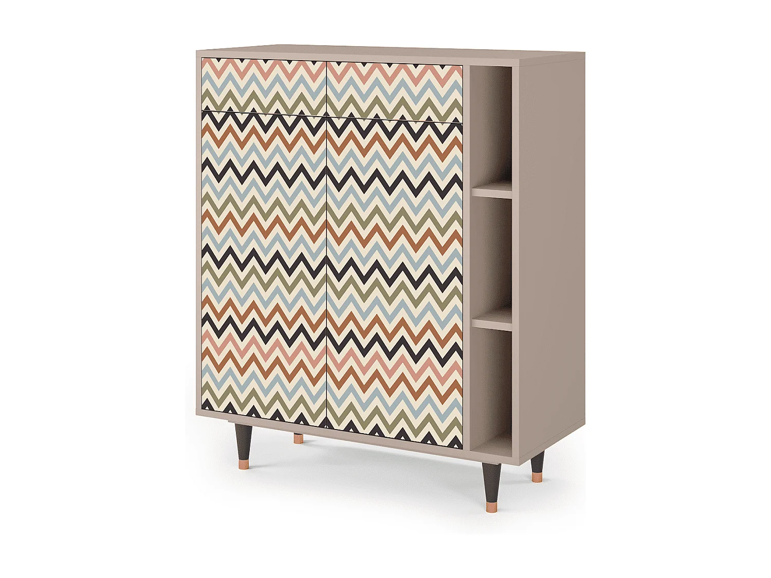 Sideboard - 96х110х41 cm - BS6 - Bright Ripple, Latte