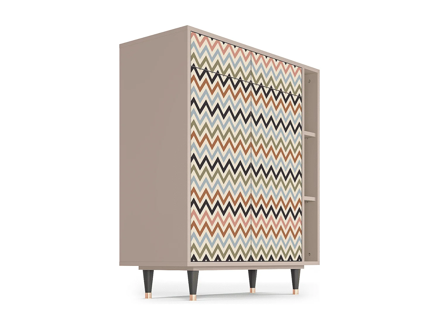 Sideboard - 96х110х41 cm - BS6 - Bright Ripple, Latte