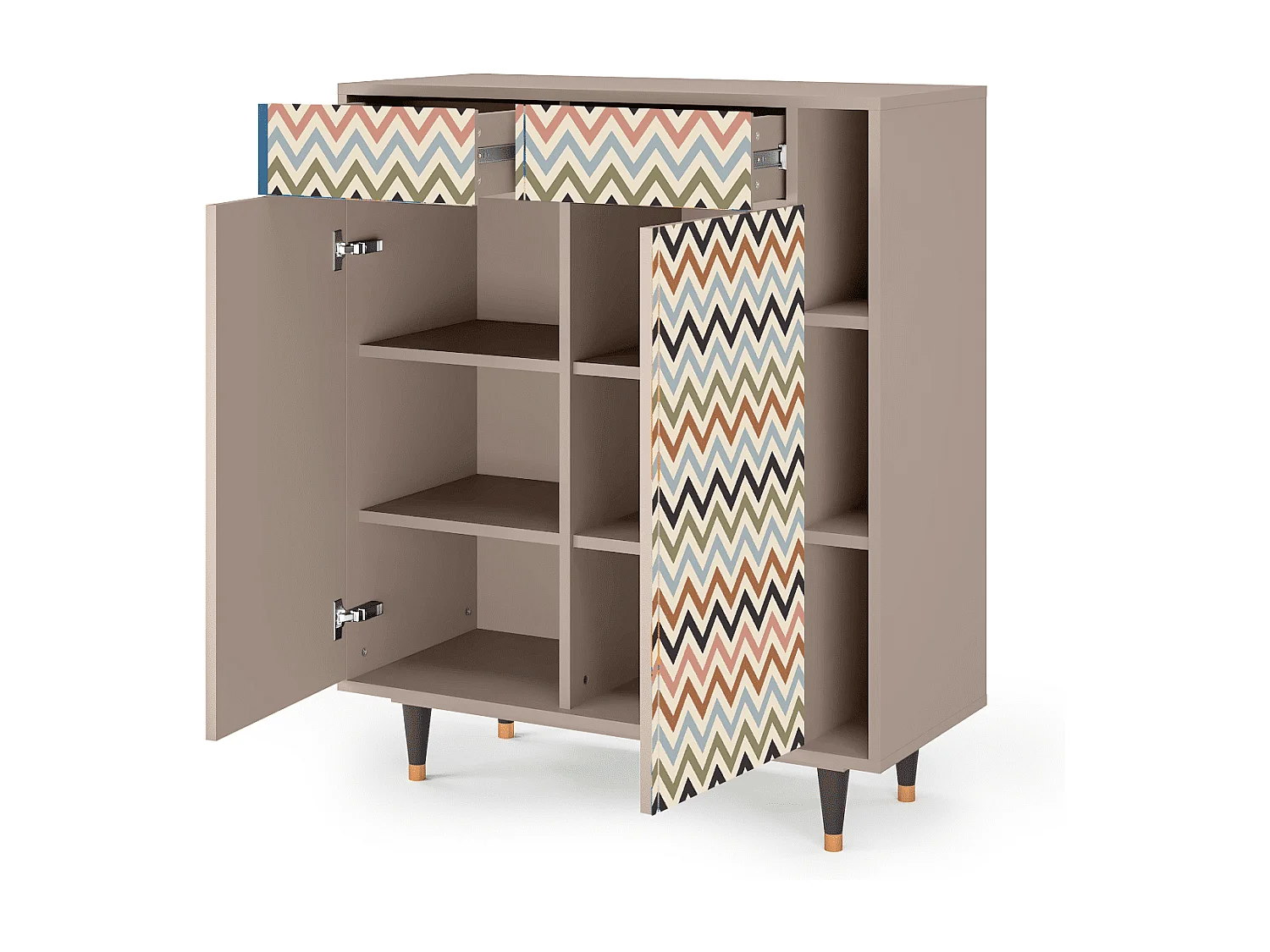 Sideboard - 96х110х41 cm - BS6 - Bright Ripple, Latte