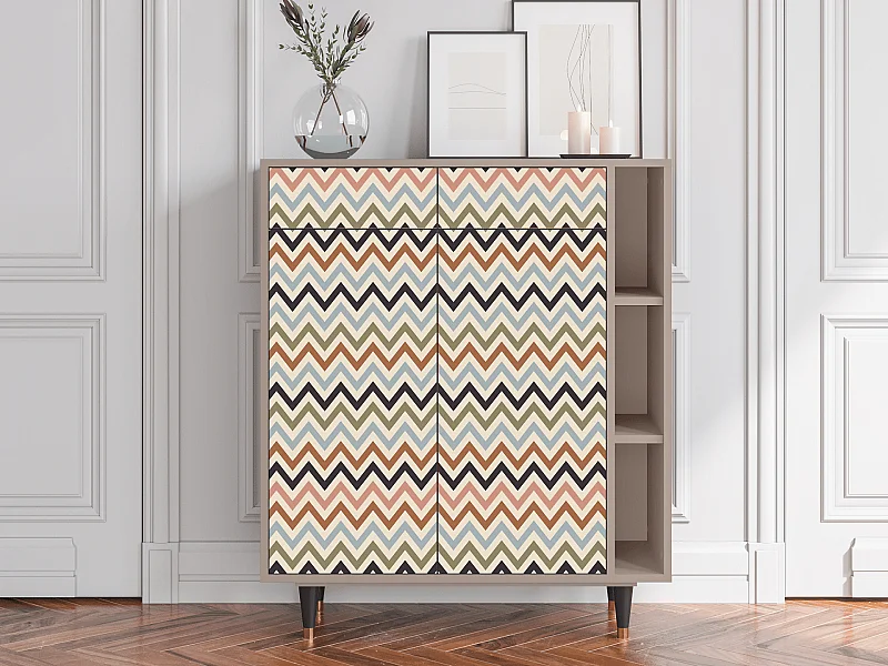 Kredens - 96х110х41 cm - BS6 - Bright Ripple, Latte