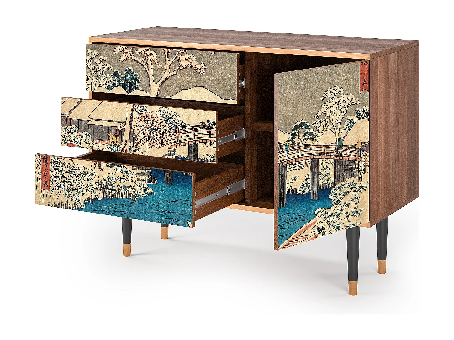 Buffet - 115х84х41 cm - S3 - Katabira River, Noyer