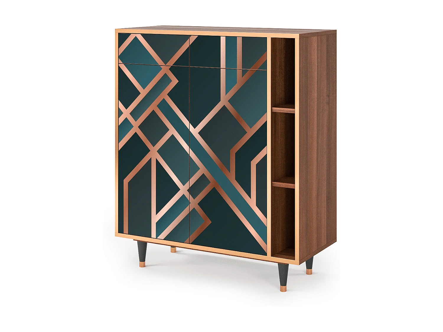 Dressoir - 96х110х41 cm - BS6 - Bronze Crossroad, Walnoot