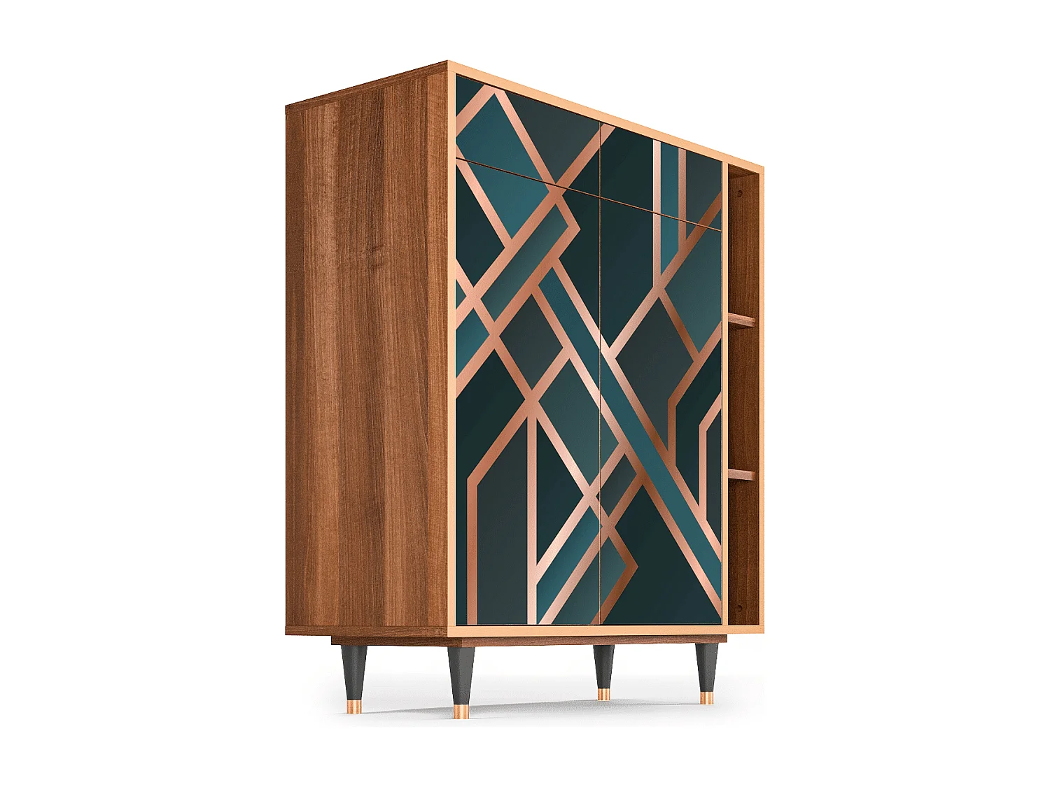 Dressoir - 96х110х41 cm - BS6 - Bronze Crossroad, Walnoot