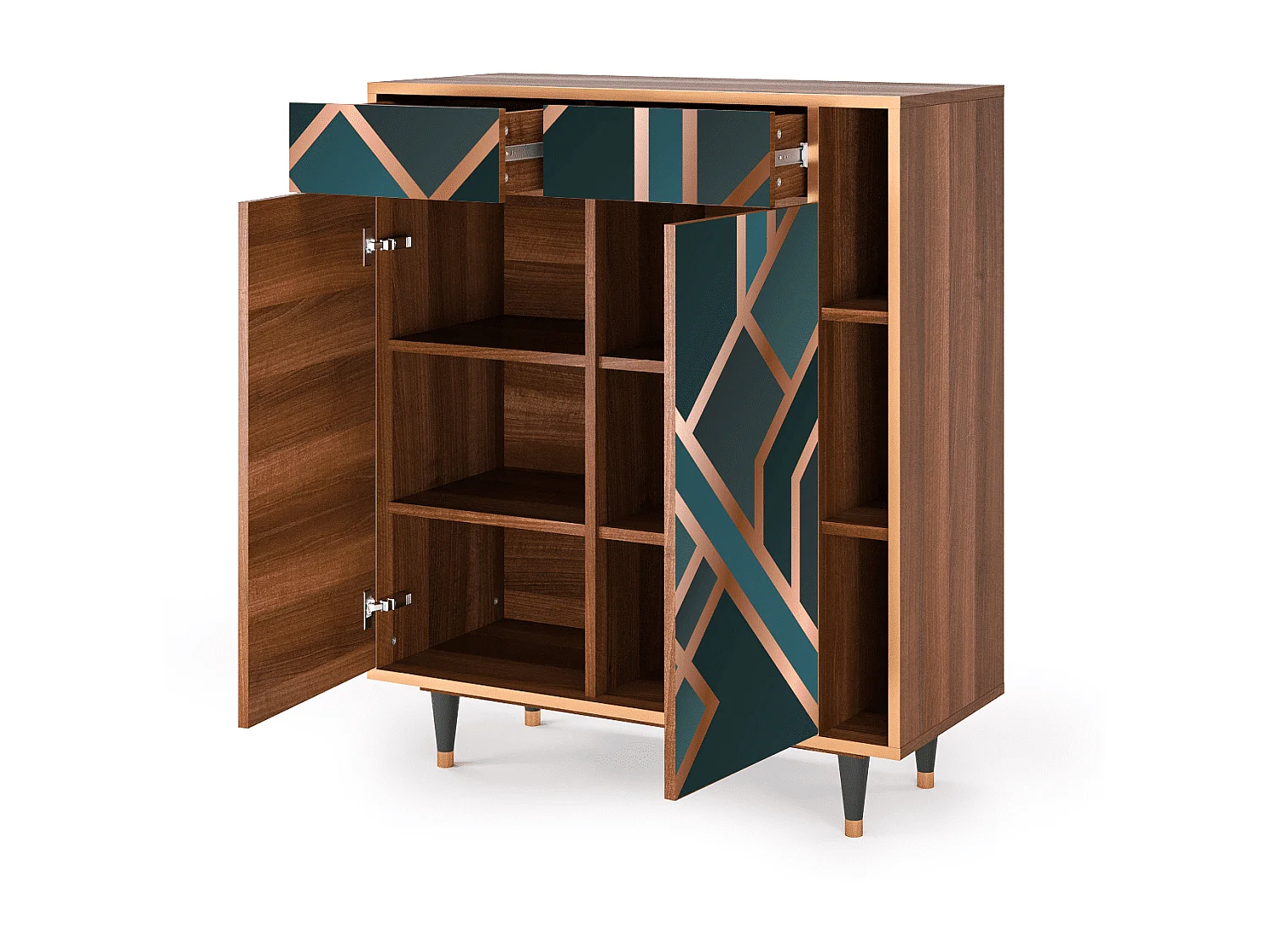 Buffet - 96х110х41 cm - BS6 - Bronze Crossroad, Noyer