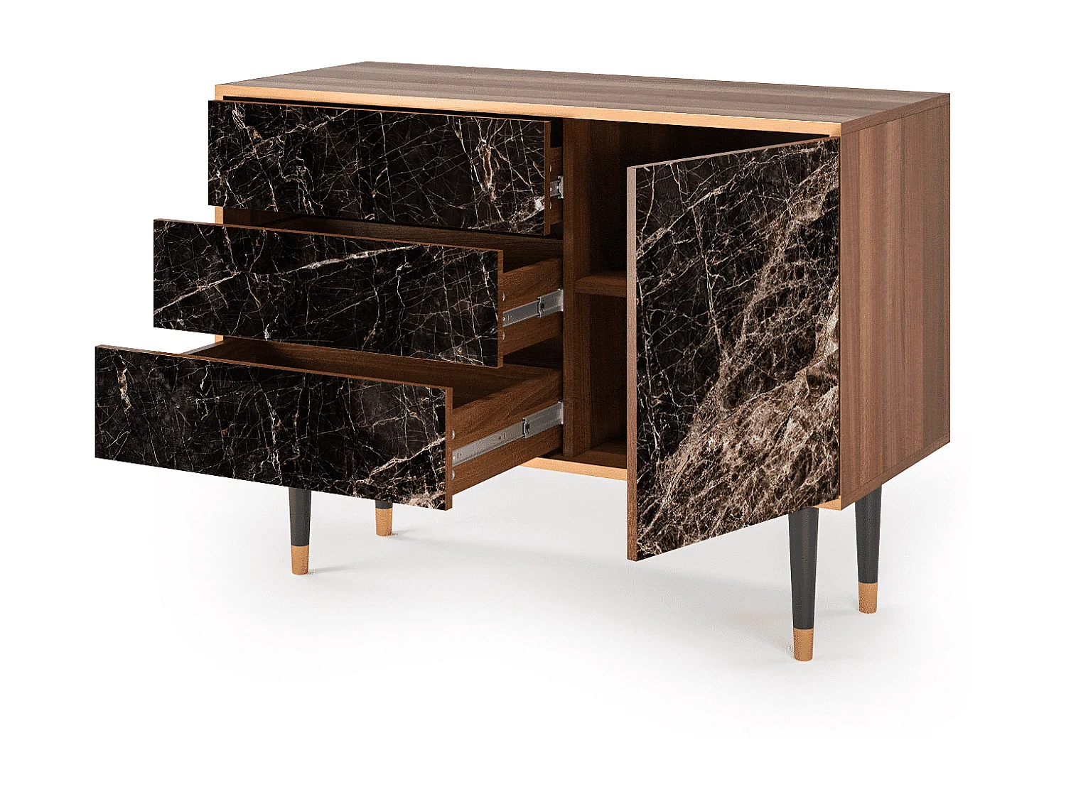 Sideboard - 115х84х41 cm - S3 - Night Abyss, Walnuss