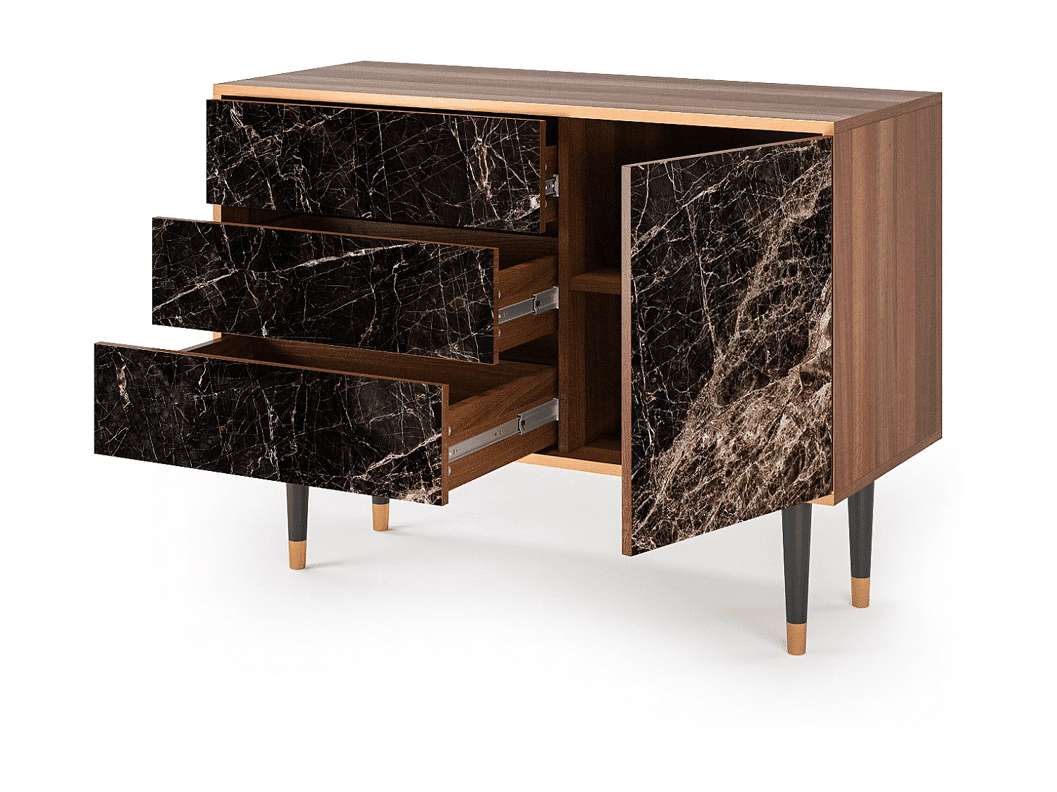 Credenza - 115х84х41 cm - S3 - Night Abyss, Noce