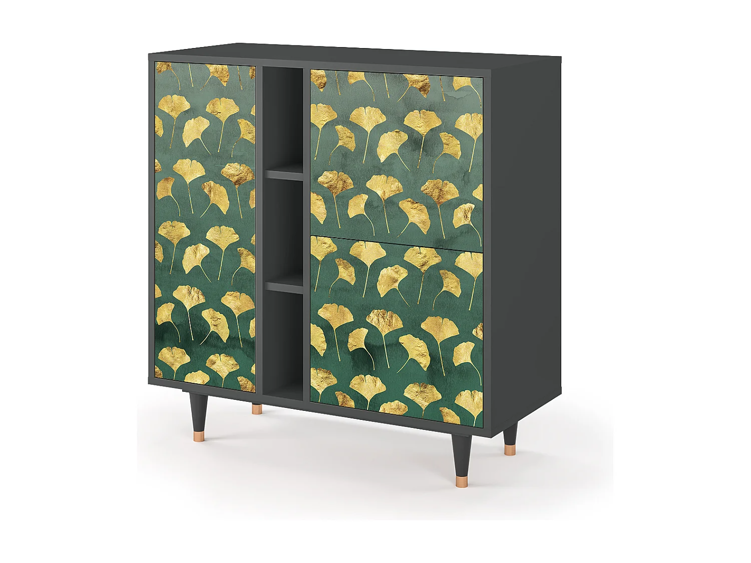Sideboard - 94х96х41 cm - BS5 - Gingko leaves, Anthrazit