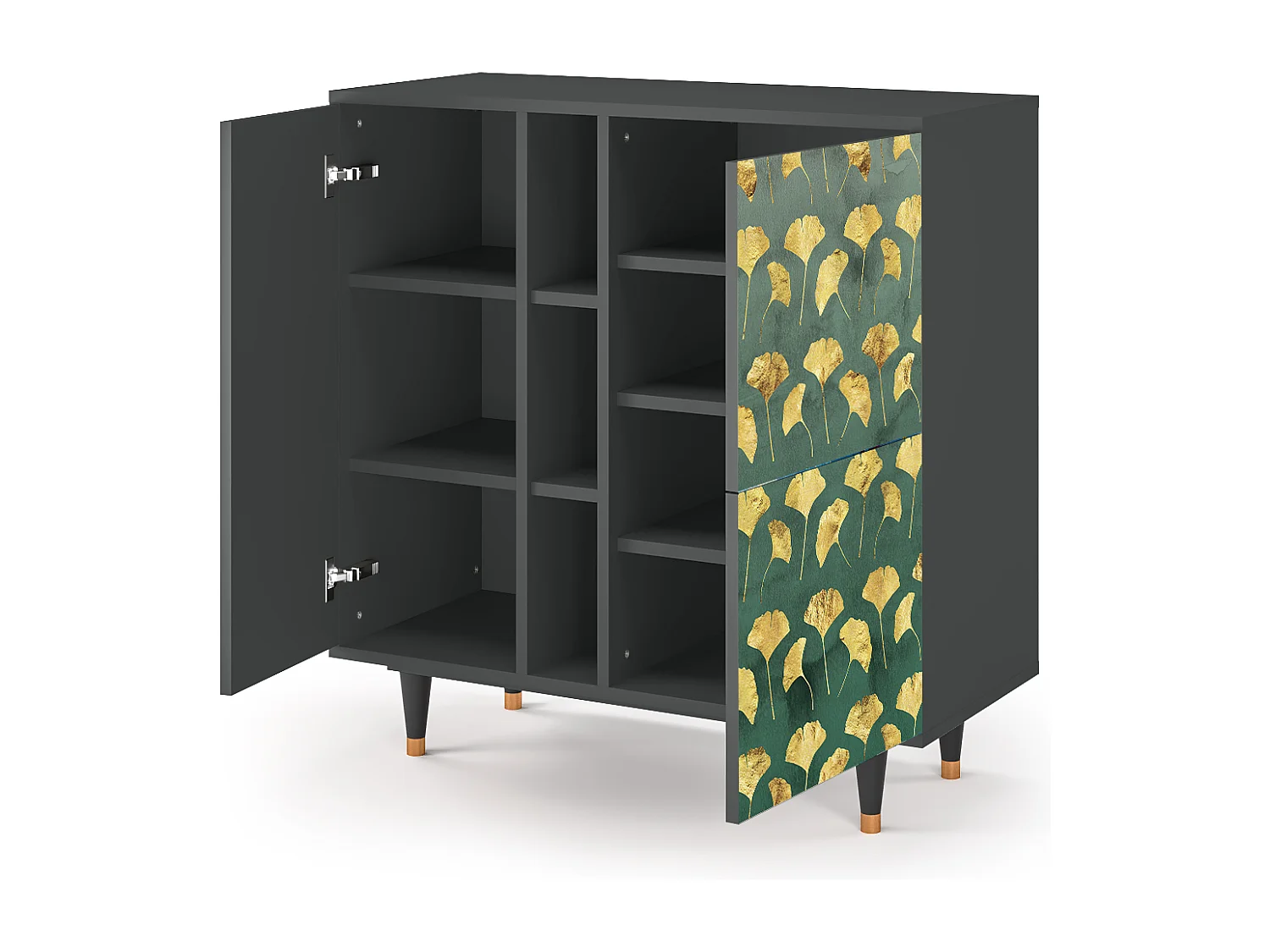 Sideboard - 94х96х41 cm - BS5 - Gingko leaves, Anthrazit